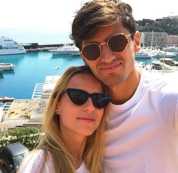Marie-Laure Herbert's son, Pierre-Hugues Herbert with his fiance, Julia Lang